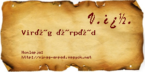 Virág Árpád névjegykártya