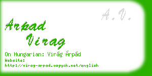 arpad virag business card