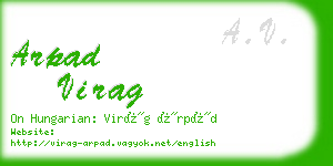 arpad virag business card